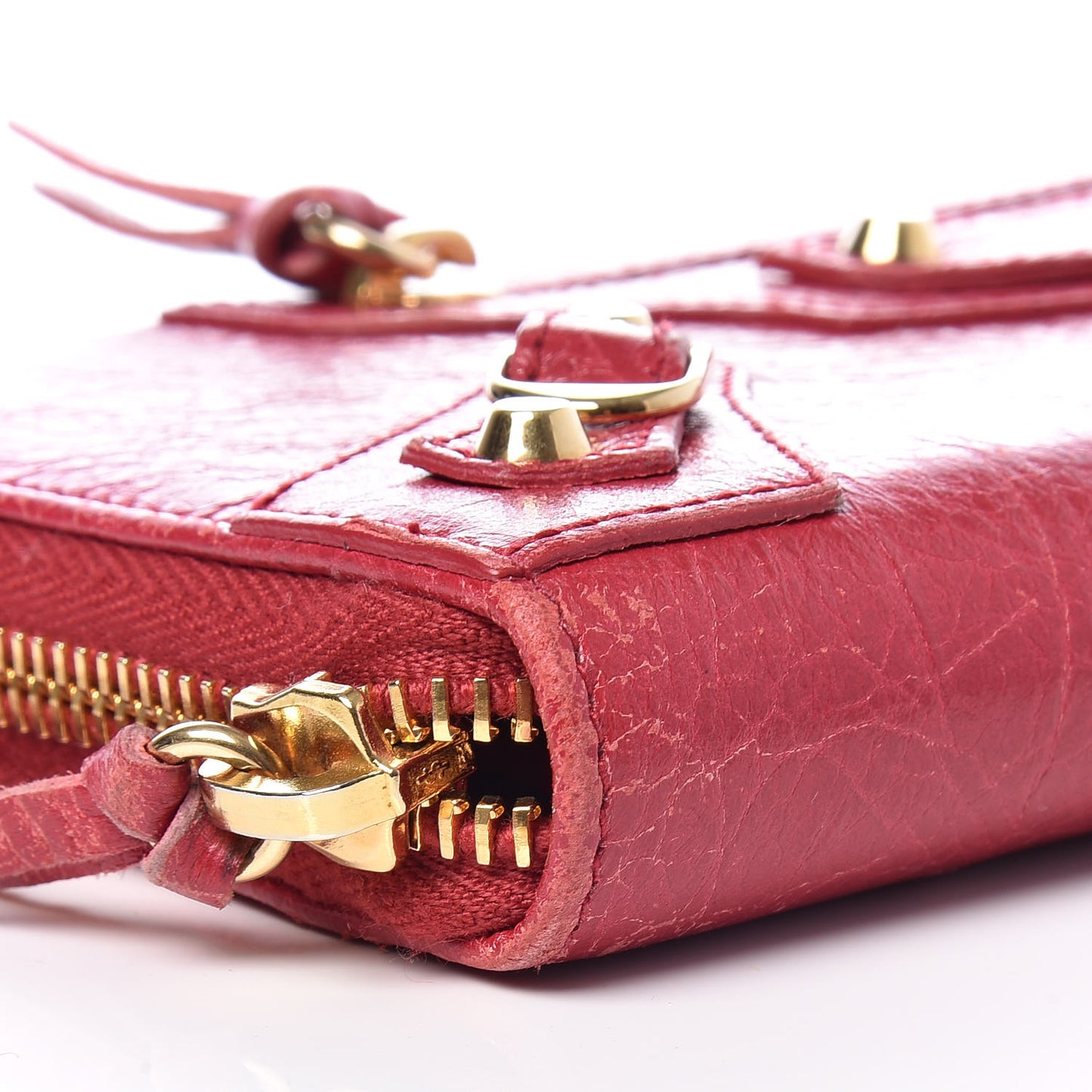 Agneau Classic Gold Hardware Continental Zip Around Wallet Rouge Sapphire