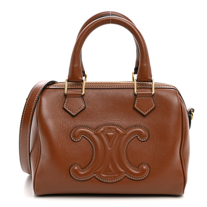 Celine Smooth Calfskin Triomphe Small Boston Bag Tan 1 of 10
