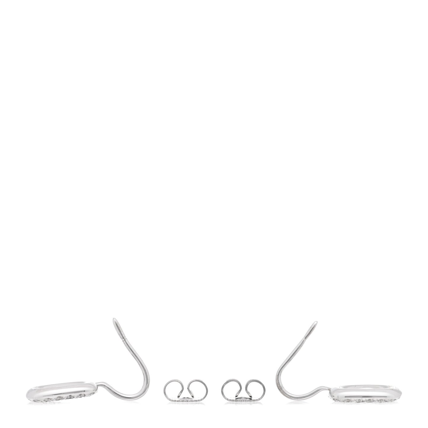 18K White Gold Diamond Cushion Drop Earrings