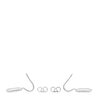 Tiffany 18K White Gold Diamond Cushion Drop Earrings 3 of 4