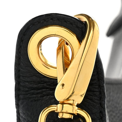 Prada Vitello Daino Zippered Messenger Hobo Black 10 of 10