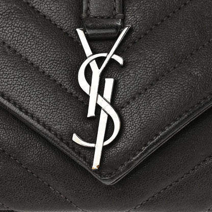 Saint Laurent Sheepskin Matelasse Chevron Monogram College Chain Wallet Coal 10 of 13