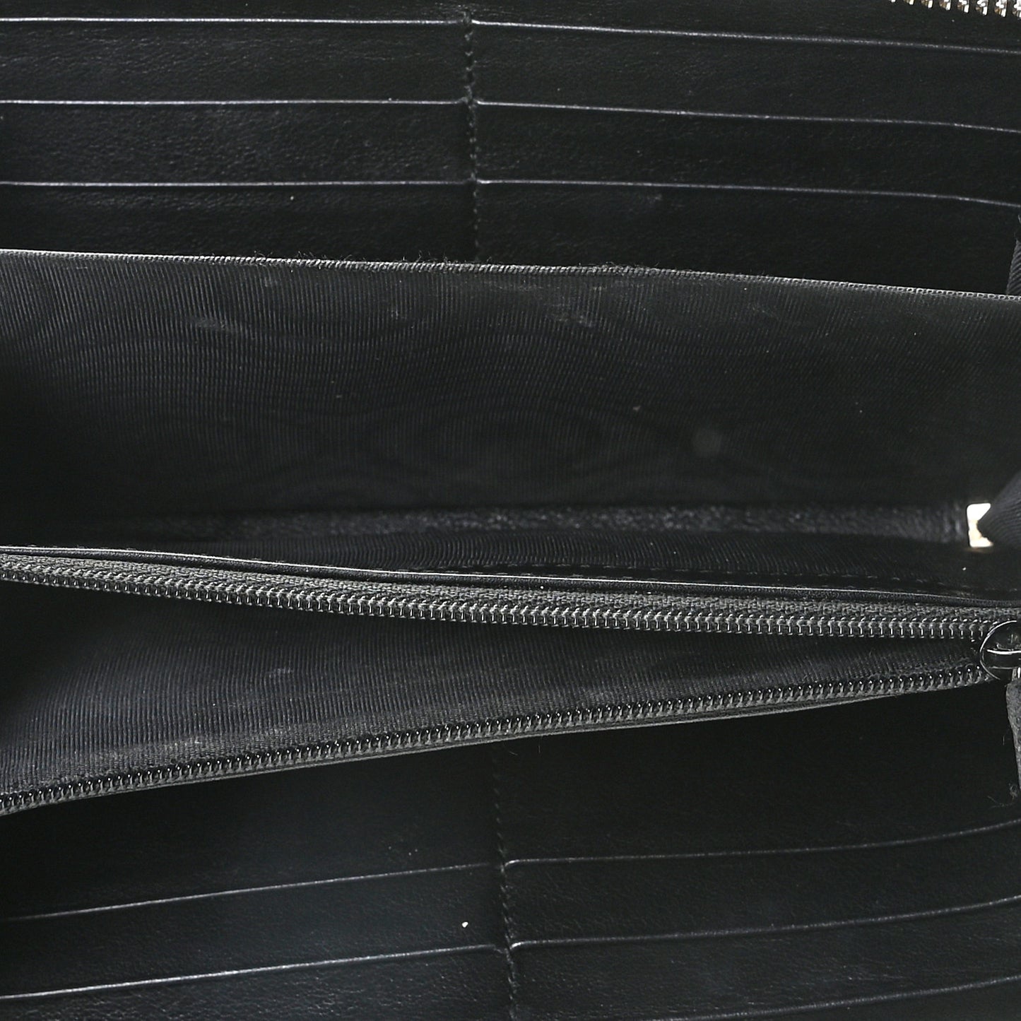 Patent Calfskin Soho Zip Around Wallet Black