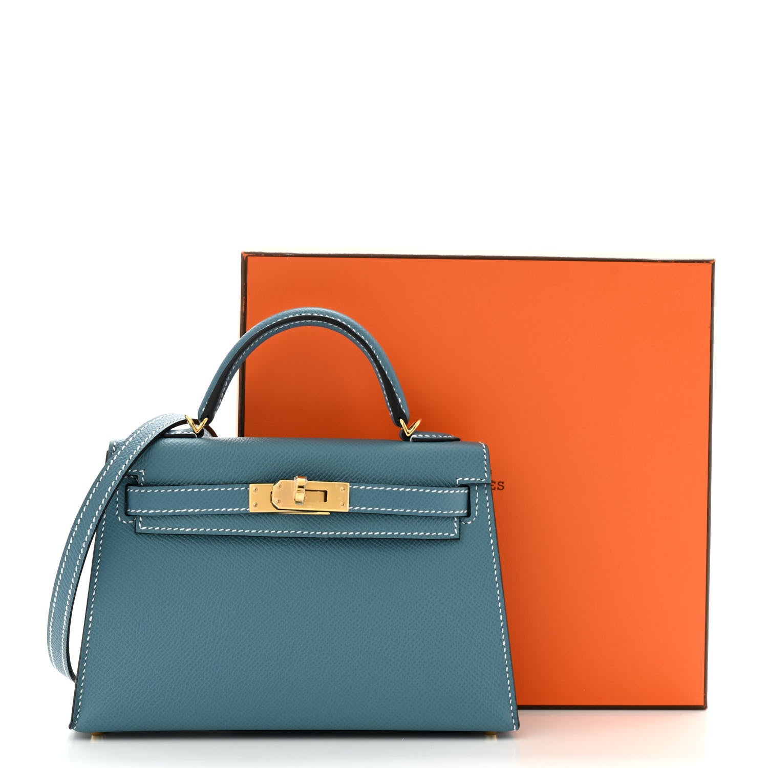Hermes Epsom Mini Kelly Sellier 20 New Blue Jean 1755411
