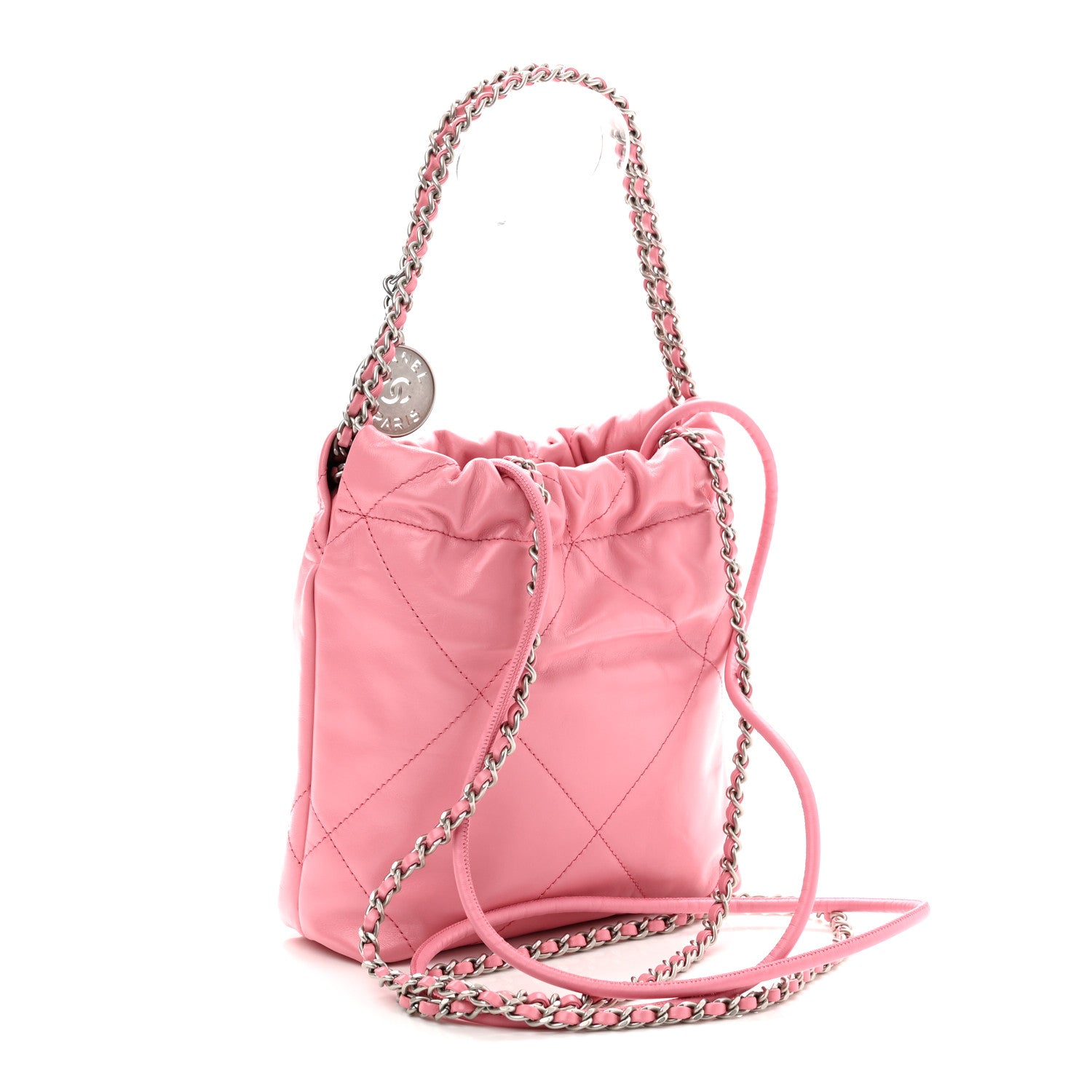 Chanel Shiny Calfskin Quilted Mini Chanel 22 Pink 3 of 11