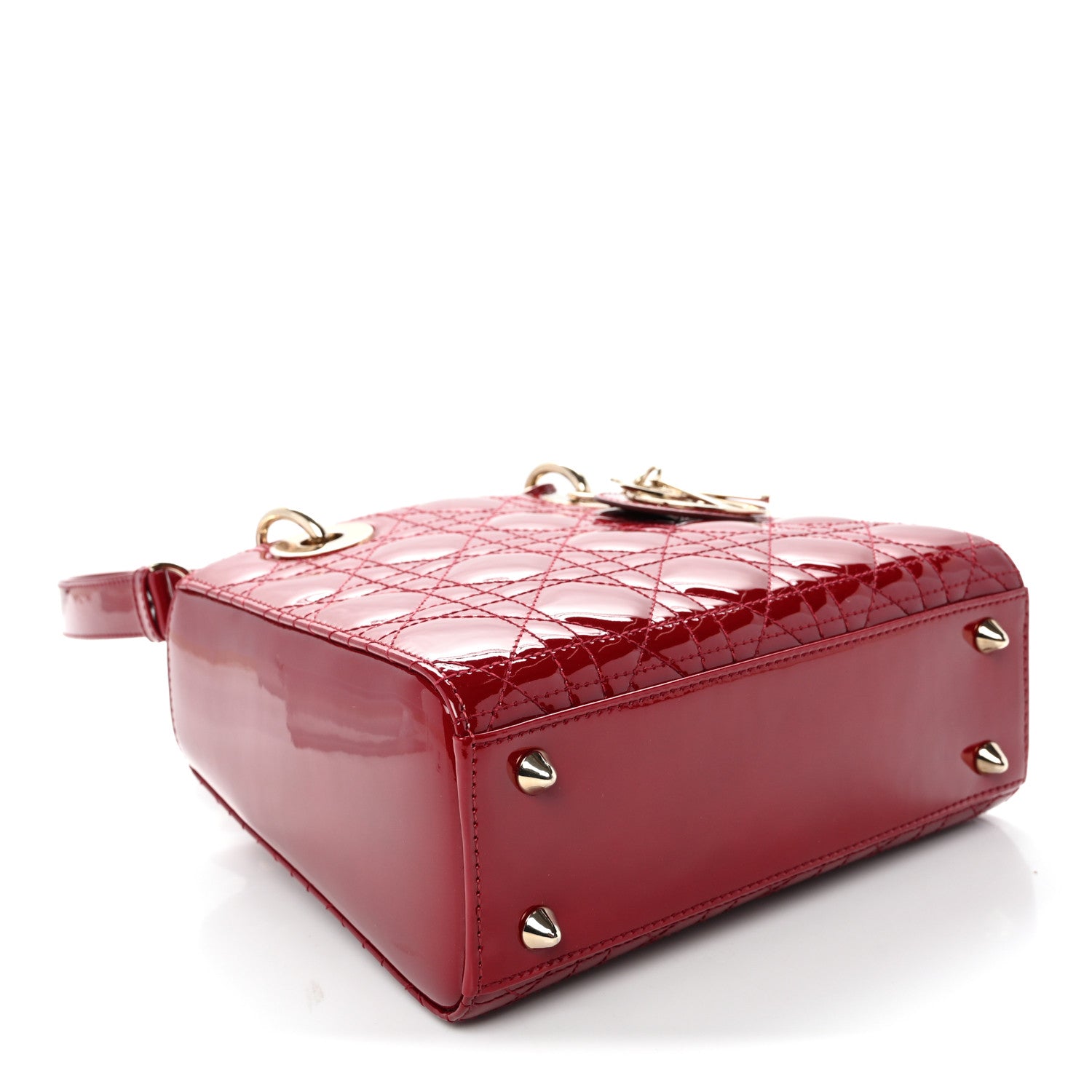 Christian Dior Patent Cannage Small Lady Dior Cherry Red 4 of 9