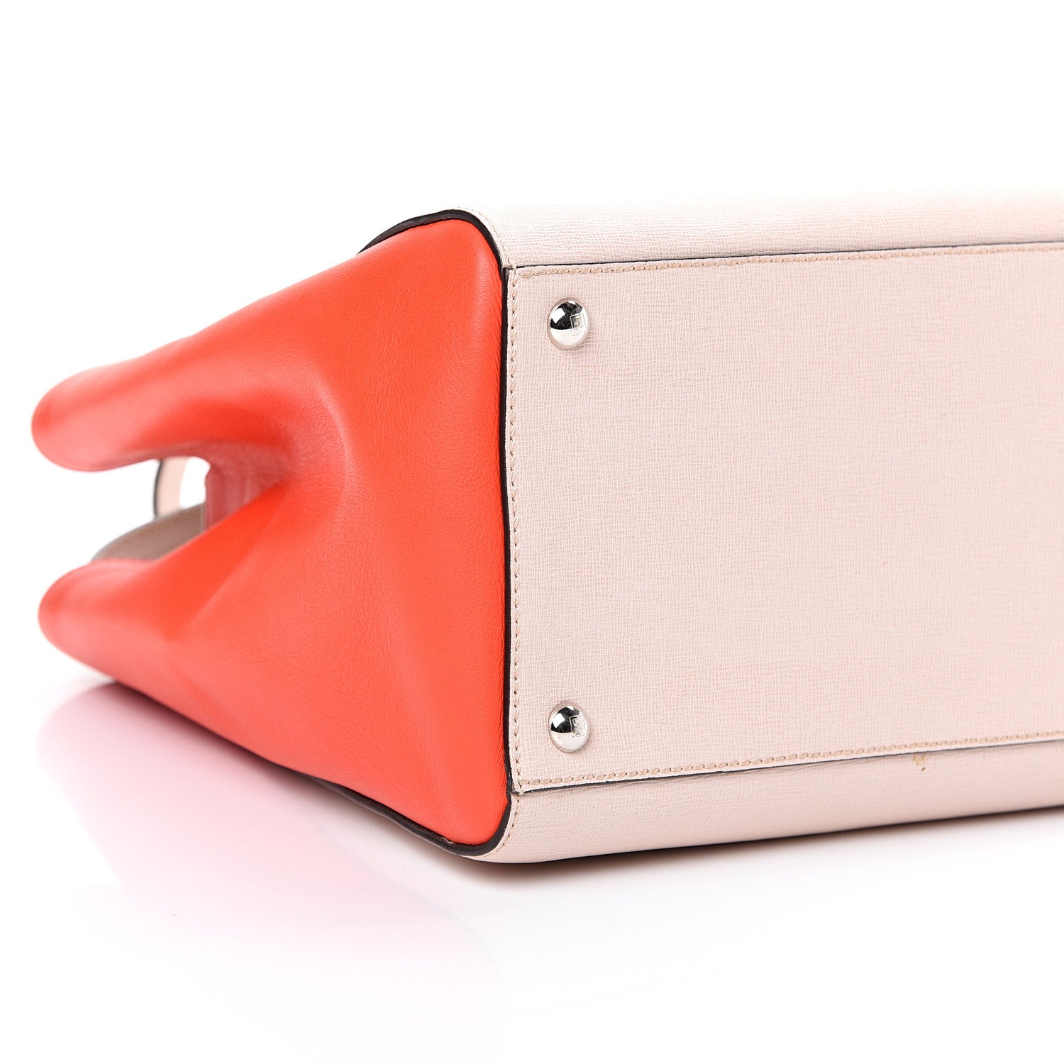 Fendi Vitello Elite Colorblock Regular 2Jours Tote Rosa Plaster Orzo Papavero 8 of 14