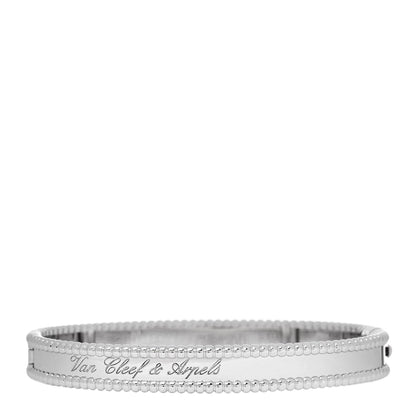 Van Cleef & Arpels 18K White Gold Perlee Signature Bangle Bracelet M 1 of 4