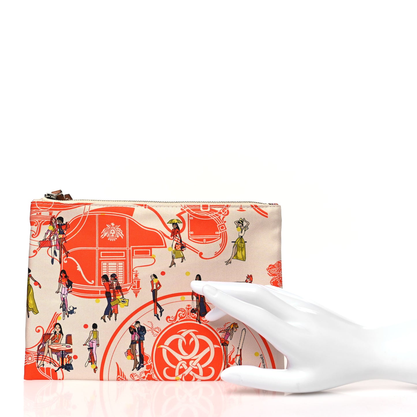 Technical Silk Ex-Libris Les Parisiennes Silky Pocket Cosmetic Case Geranium Nata Gold