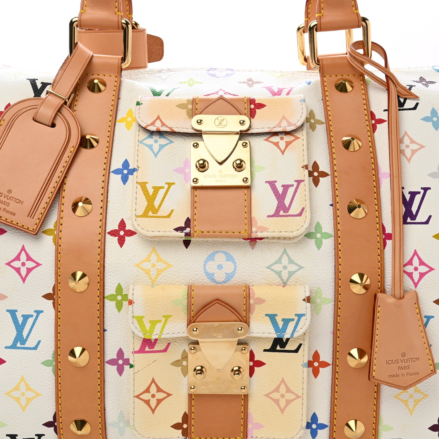 Louis Vuitton Monogram Multicolor Keepall 45 White 8 of 13