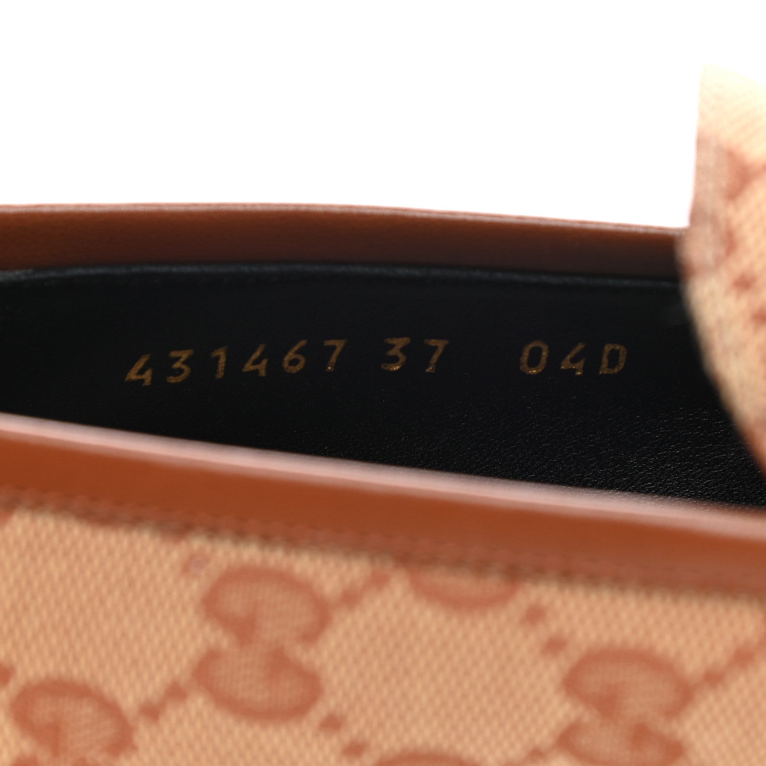 Gucci Canvas GG Monogram Horsebit Womens Jordaan Loafers 37 Beige Ruggine Rust 8 of 9