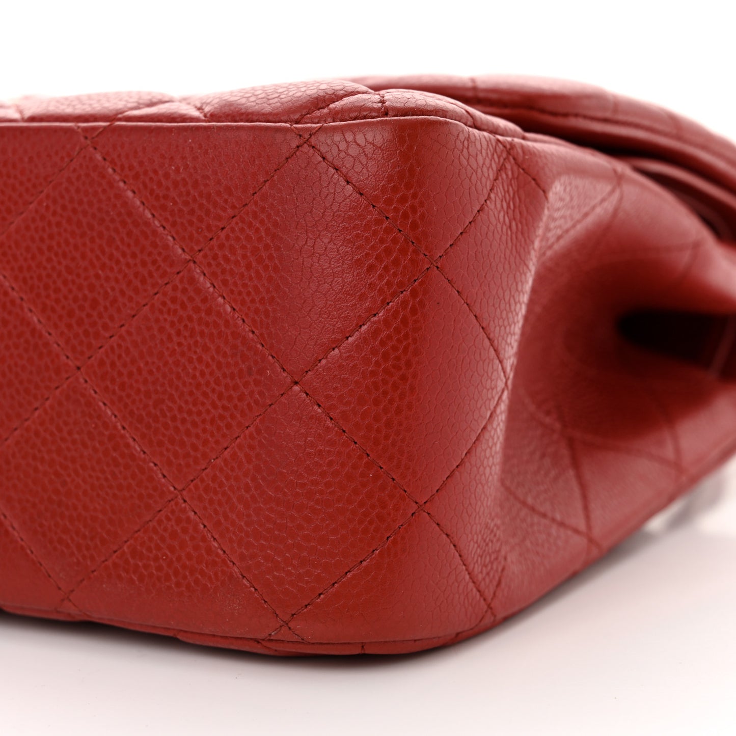 Caviar Quilted Jumbo Double Flap Red