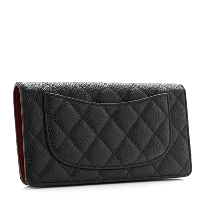 Chanel Caviar Quilted Yen Wallet Black 3 of 10