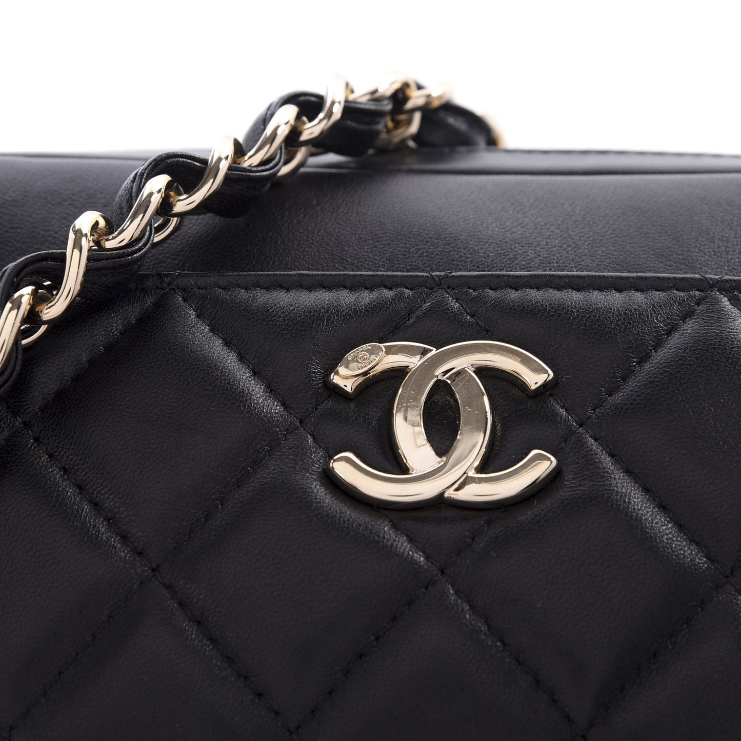 Lambskin Quilted Waist Bag Black