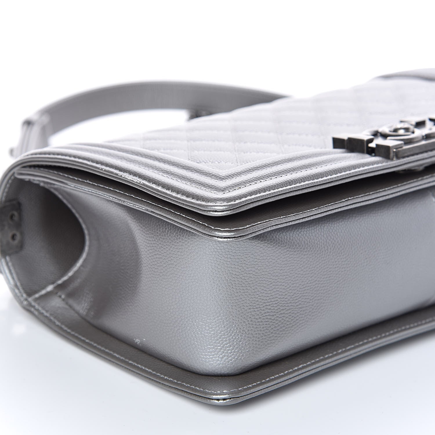 Chanel Metallic Caviar Quilted Medium Boy Flap Silver 8 of 15