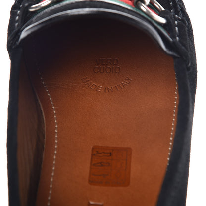 Gucci Suede Web Mens Horsebit Driver Loafers 7 Black 8 of 10