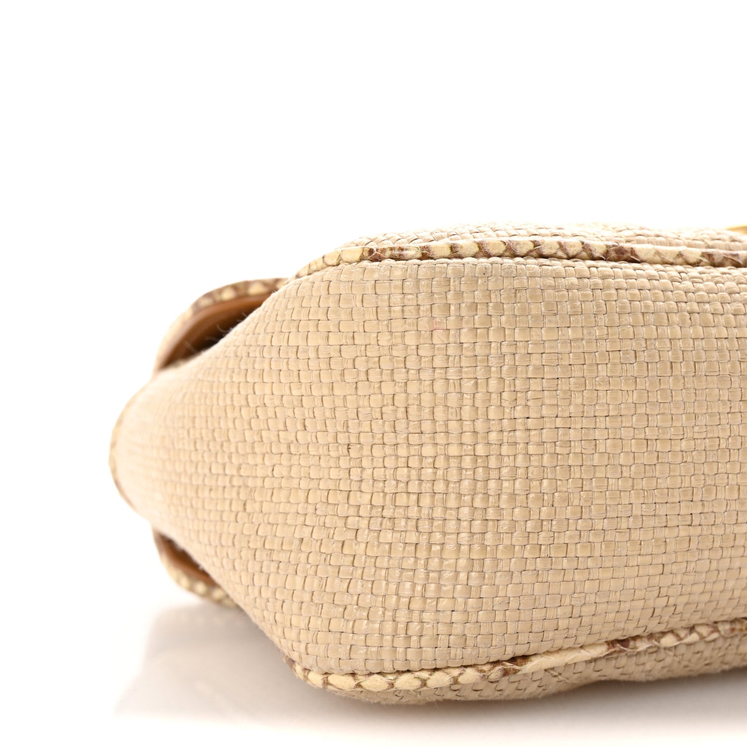 Gucci Raffia Elaphe Matelasse Small GG Marmont Shoulder Bag Natural Cream Brown 9 of 10