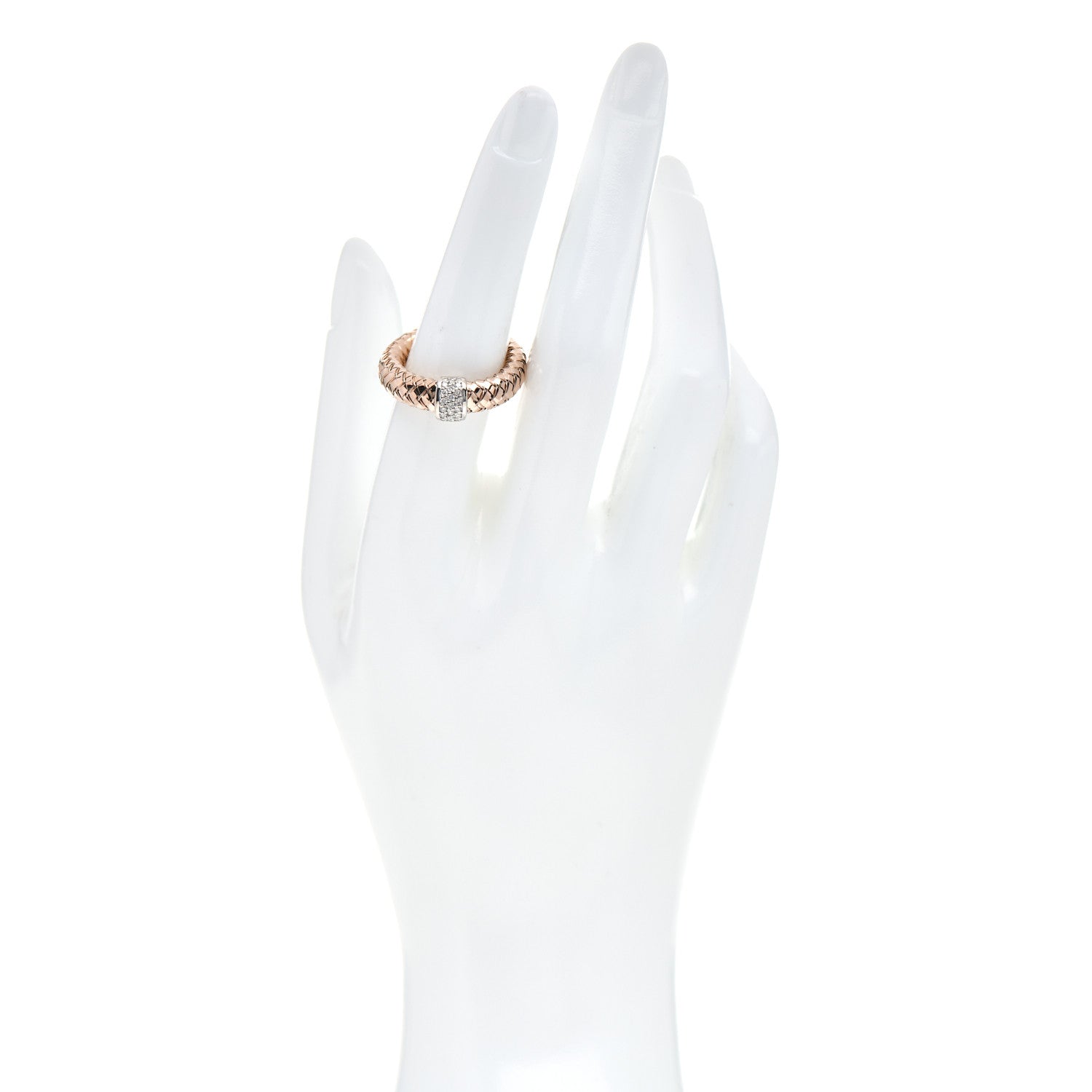 Roberto Coin 18K Rose White Gold Diamond Primavera Ring 53 6.5 2 of 5