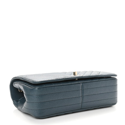 Chanel Metallic Calfskin Chevron Quilted Small Statement Flap Blue 4 of 9
