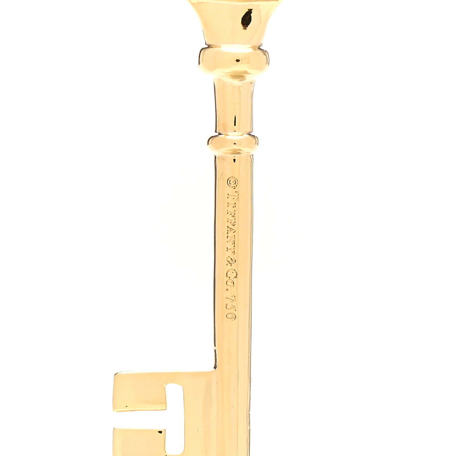 Tiffany 18K Yellow Gold Diamond Quatrefoil Key Pendant 4 of 4