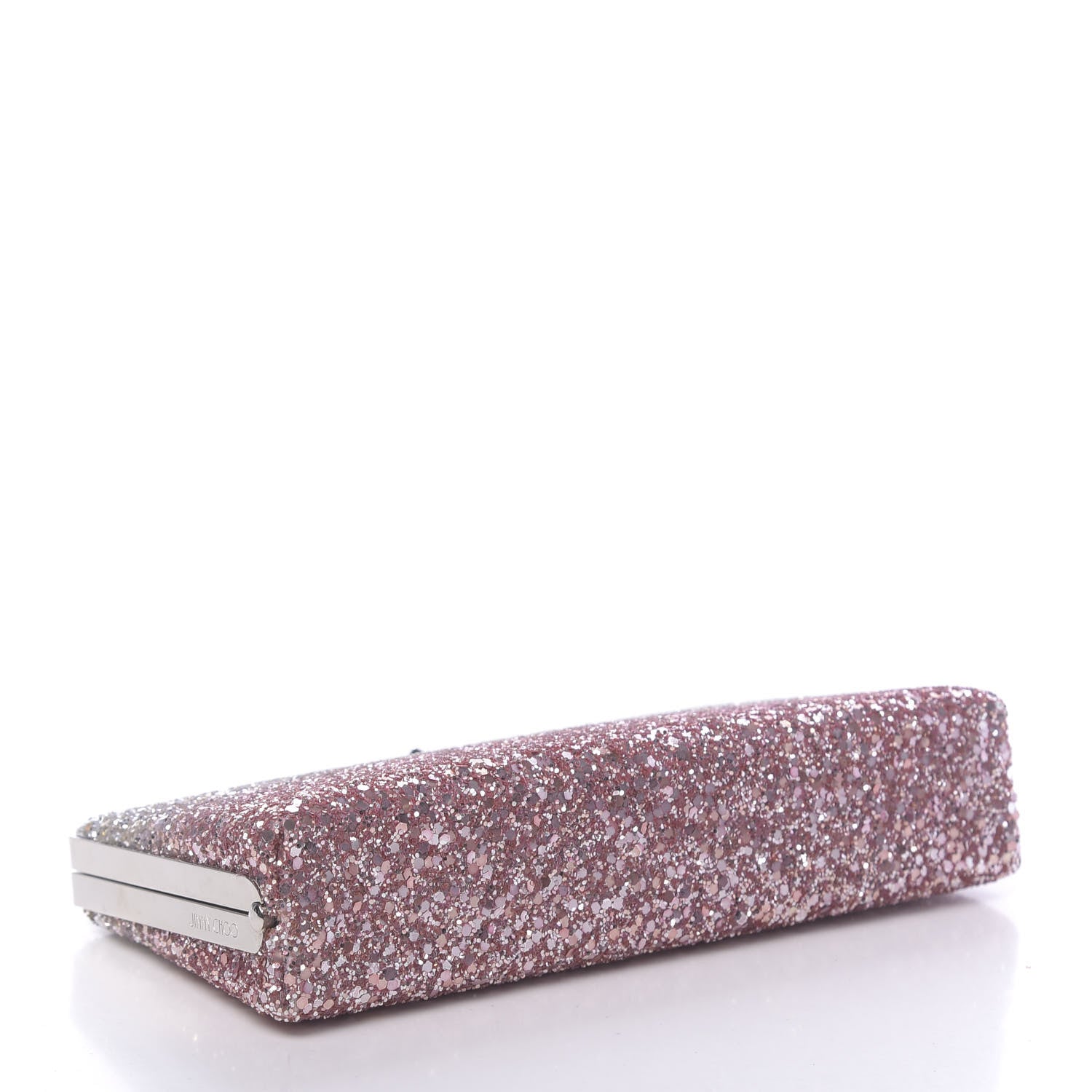 Jimmy Choo Coarse Glitter Celeste Clutch Pink Silver 4 of 9