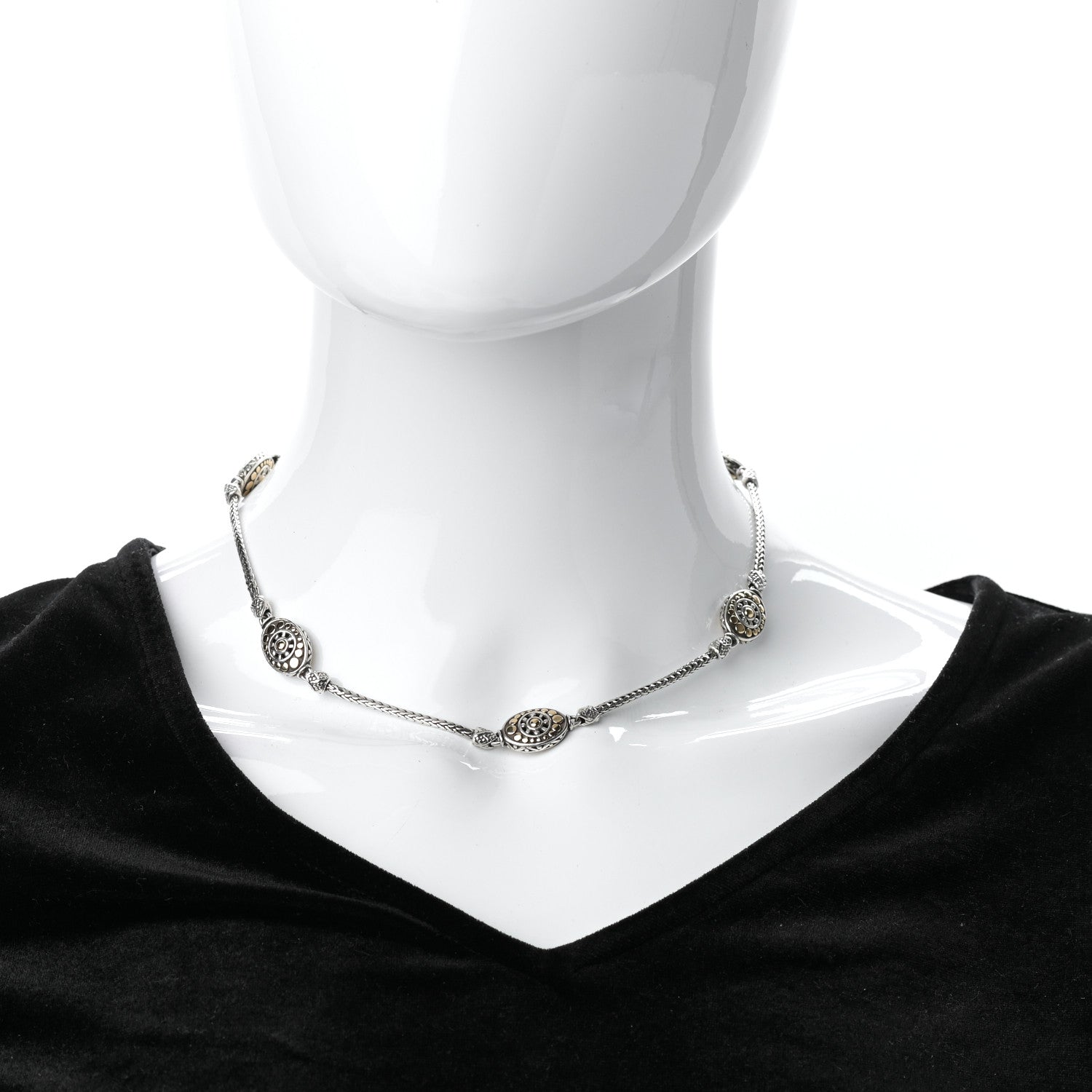 John Hardy Sterling Silver 18K Yellow Gold Jaisalmer Oval Sautoir Necklace 2 of 4