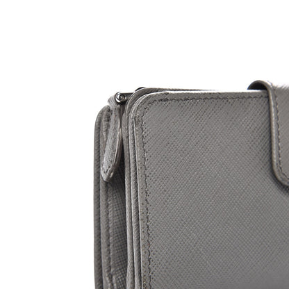 Prada Saffiano Metal Compact Wallet Marmo 9 of 11