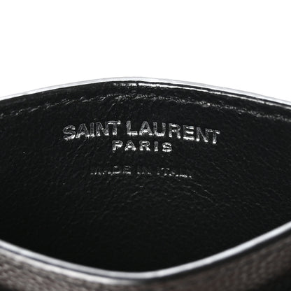 Saint Laurent Grain De Poudre Matelasse Chevron Monogram Credit Card Case Black 6 of 7