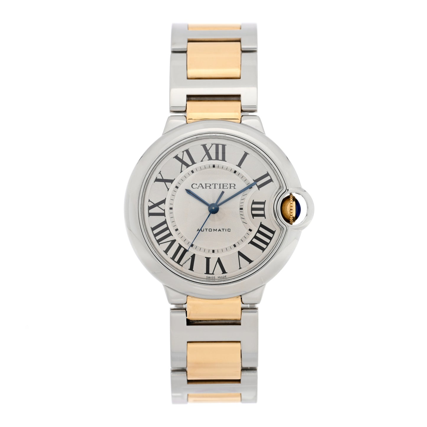 Stainless Steel 18K Yellow Gold 36mm Ballon Bleu De Cartier Automatic Watch