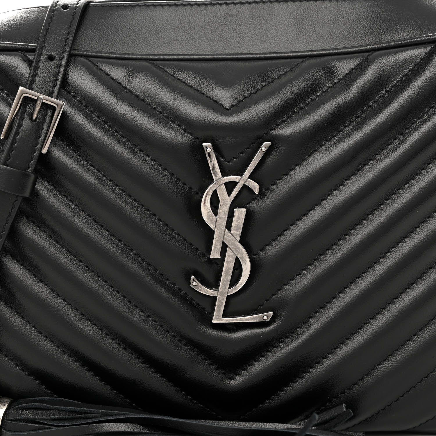 Saint Laurent Calfskin Matelasse Monogram Lou Camera Bag Black 7 of 9