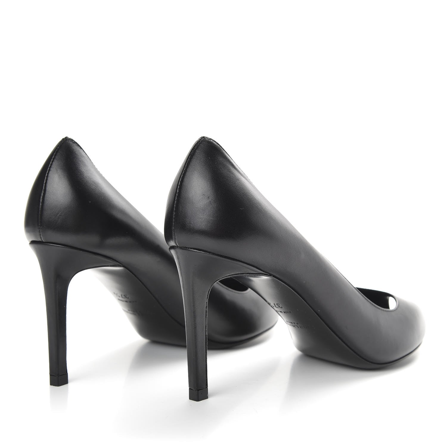 Saint Laurent Calfskin Paris Peep Toe 80 Escarpin Pumps 37.5 Black 4 of 8