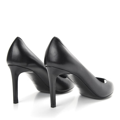 Saint Laurent Calfskin Paris Peep Toe 80 Escarpin Pumps 37.5 Black 4 of 8