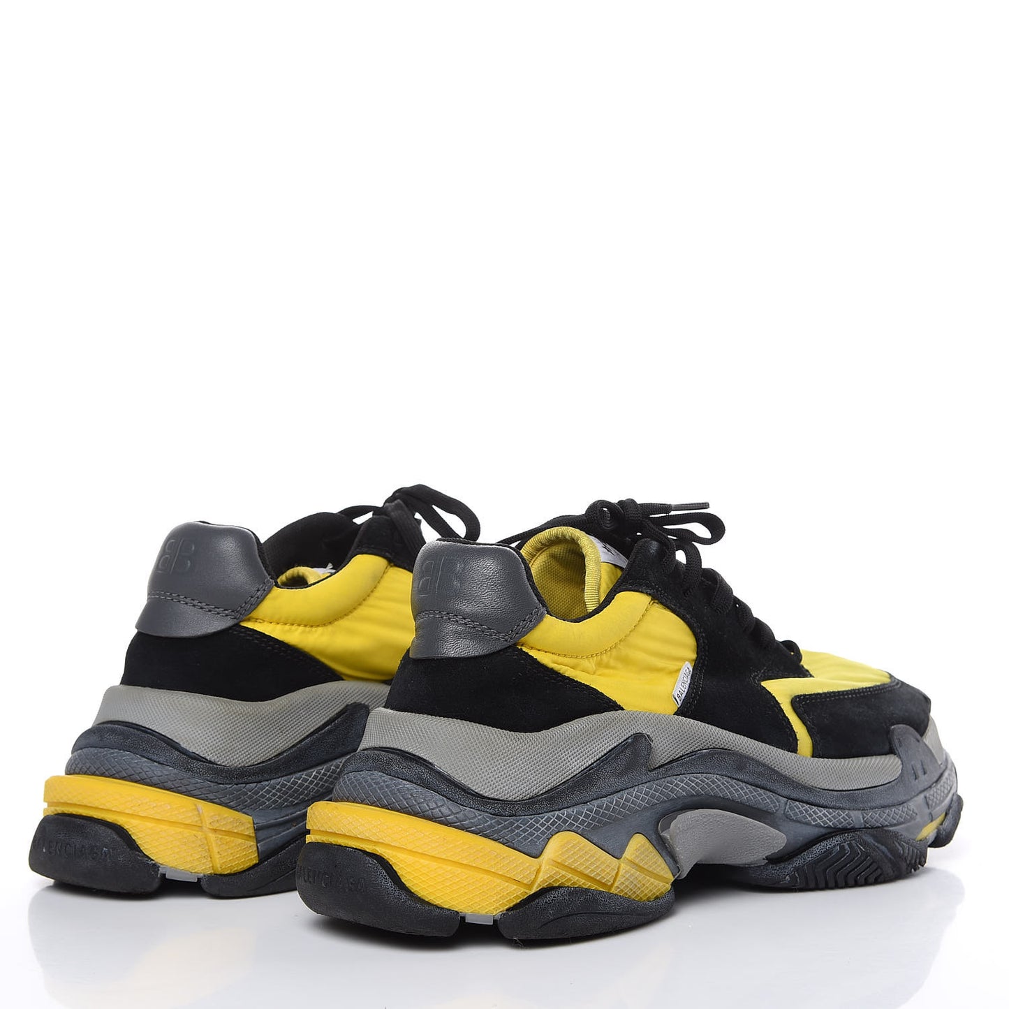 Nylon Suede Mens Triple S 2.0 Sneakers 40 Black Jaune Gris