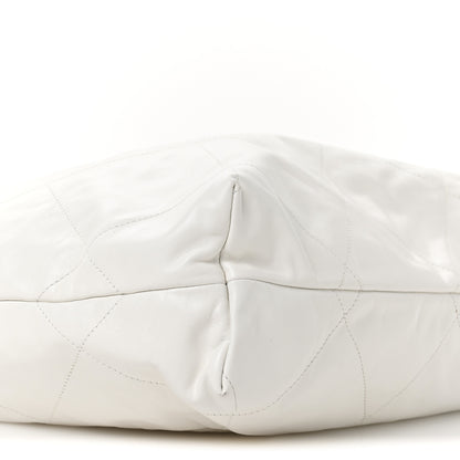 Chanel Shiny Calfskin Quilted Large Chanel 22 White 10 of 11