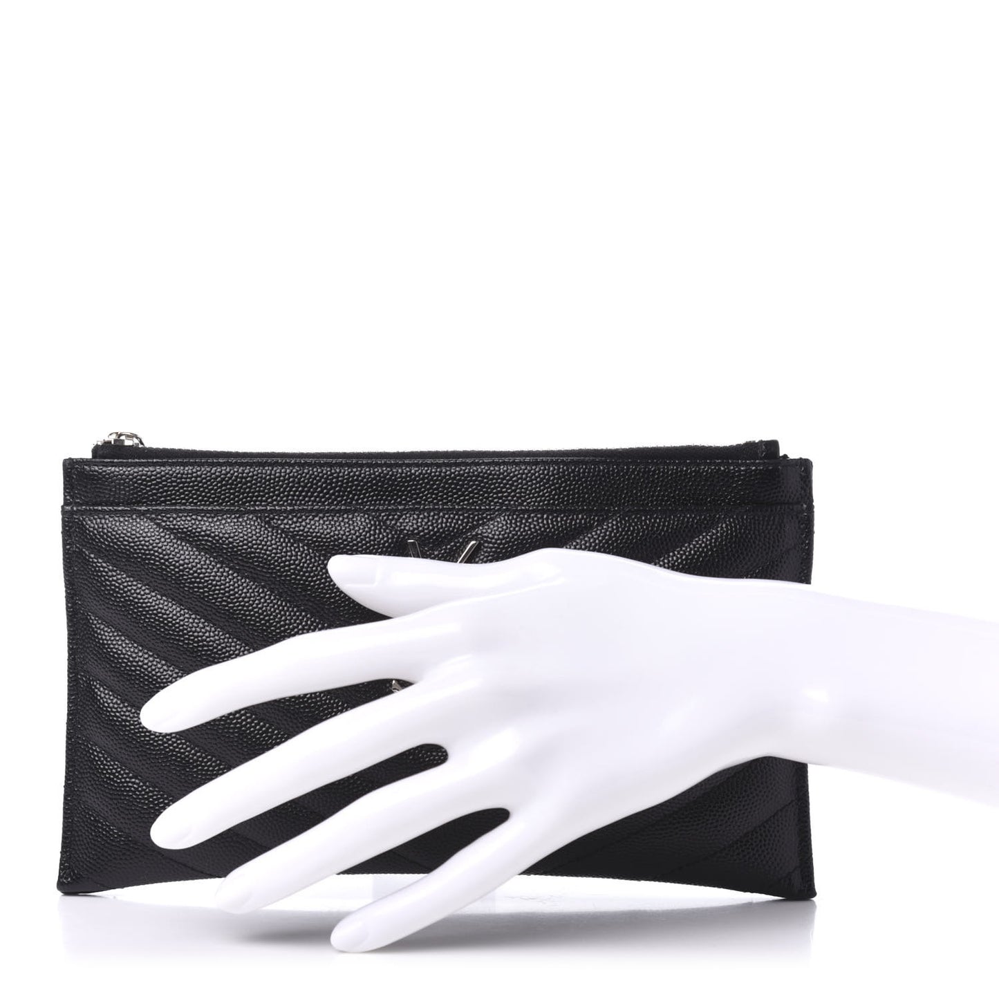 Grain De Poudre Chevron Monogram Bill Pouch Black