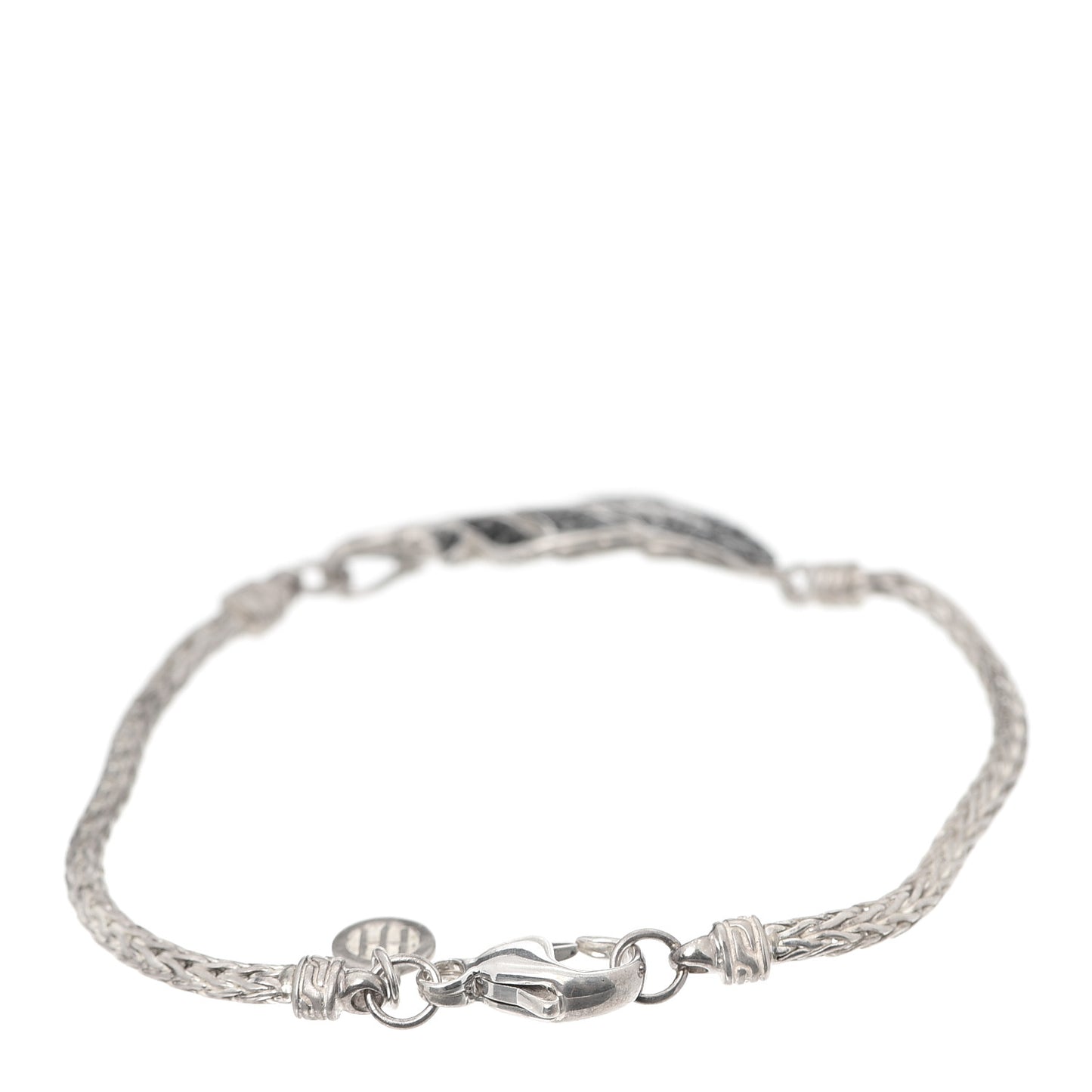 Sterling Silver Black Sapphire Leaf Chain Bracelet