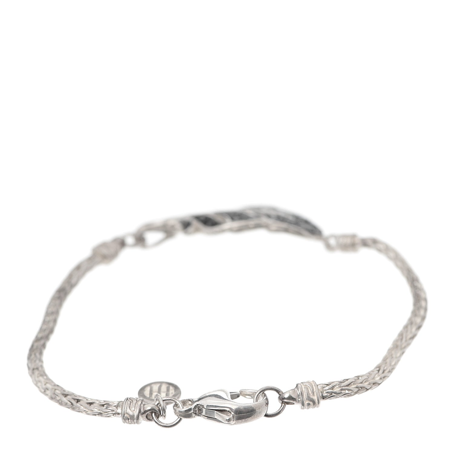 John Hardy Sterling Silver Black Sapphire Leaf Chain Bracelet 3 of 5