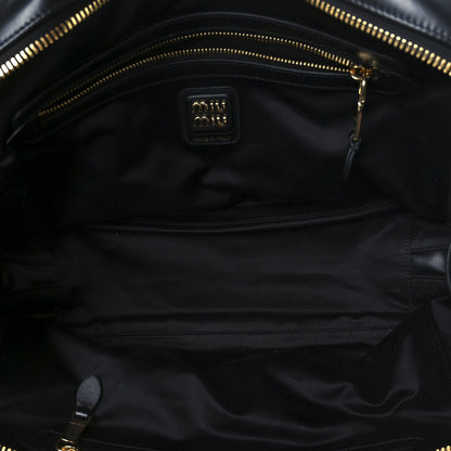 Miu Miu Soft Calf Softy Large Beau Top Handle Bag Black 4 of 10