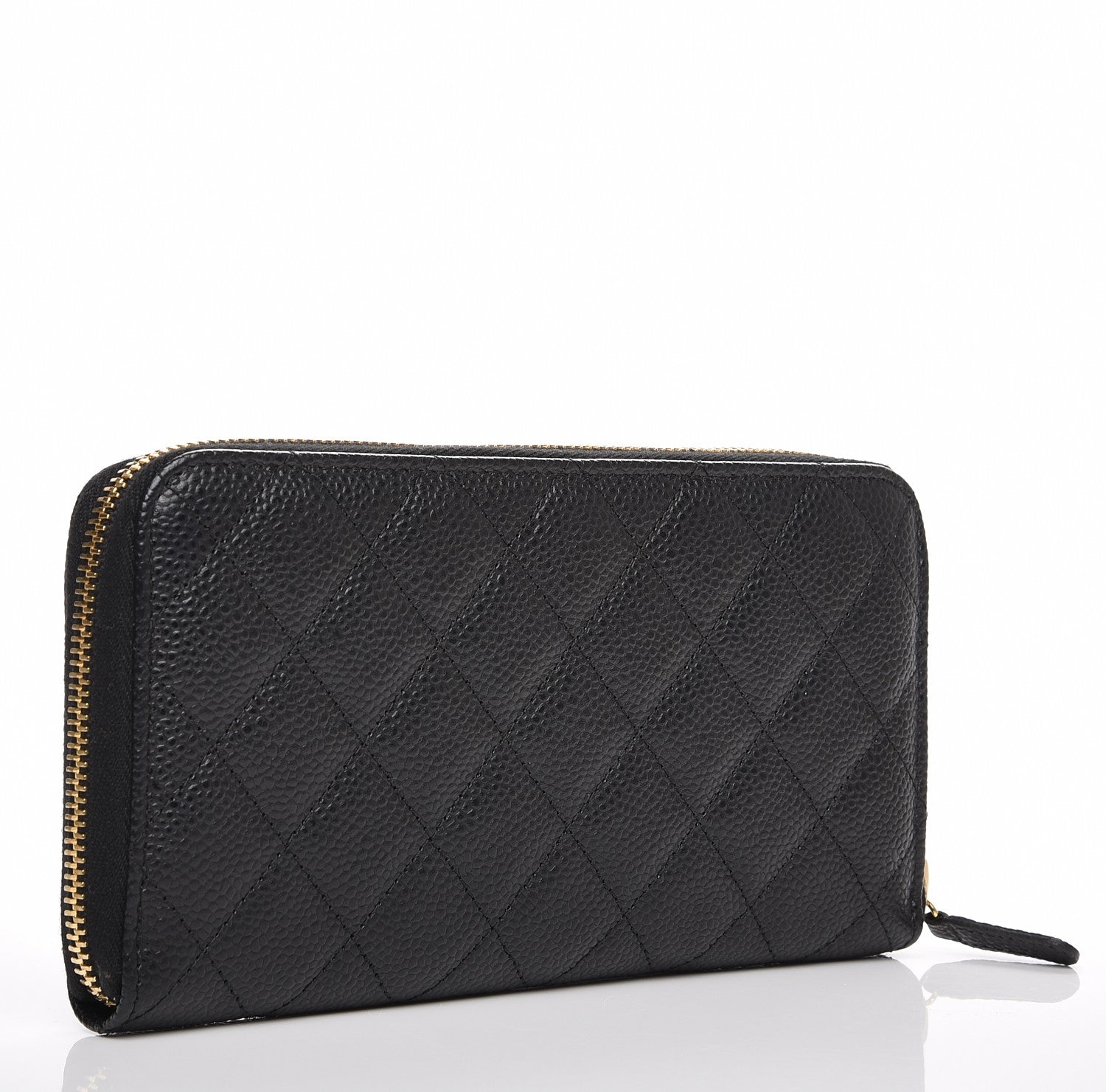 Chanel Caviar Quilted Large Gusset Zip Around Wallet Black 3 of 9