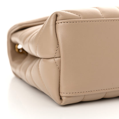 Saint Laurent Calfskin Y Quilted Monogram Small Loulou Chain Satchel Dark Beige 9 of 11