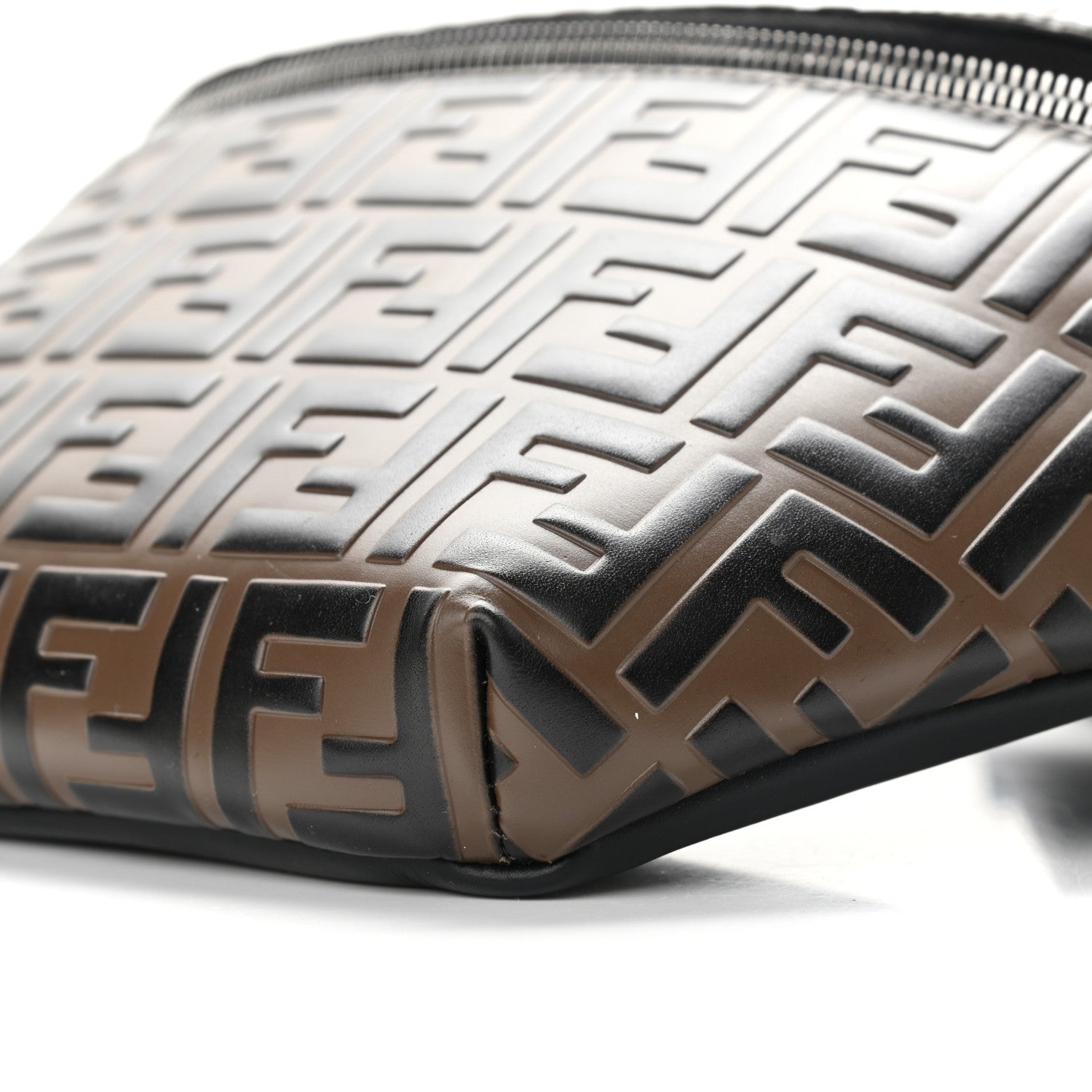 Fendi Vitello Century Bi-Color FF 1974 Embossed Belt Bag Maya Black 11 of 15