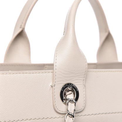 Chanel Caviar Small Studded Deauville Tote Ivory 18 of 18