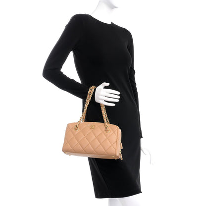Chanel Calfskin Quilted Wild Stitch Bag Beige 2 of 8