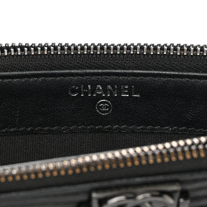 Chanel Lambskin Quilted Small Boy Clutch With Chain So Black 8 of 18