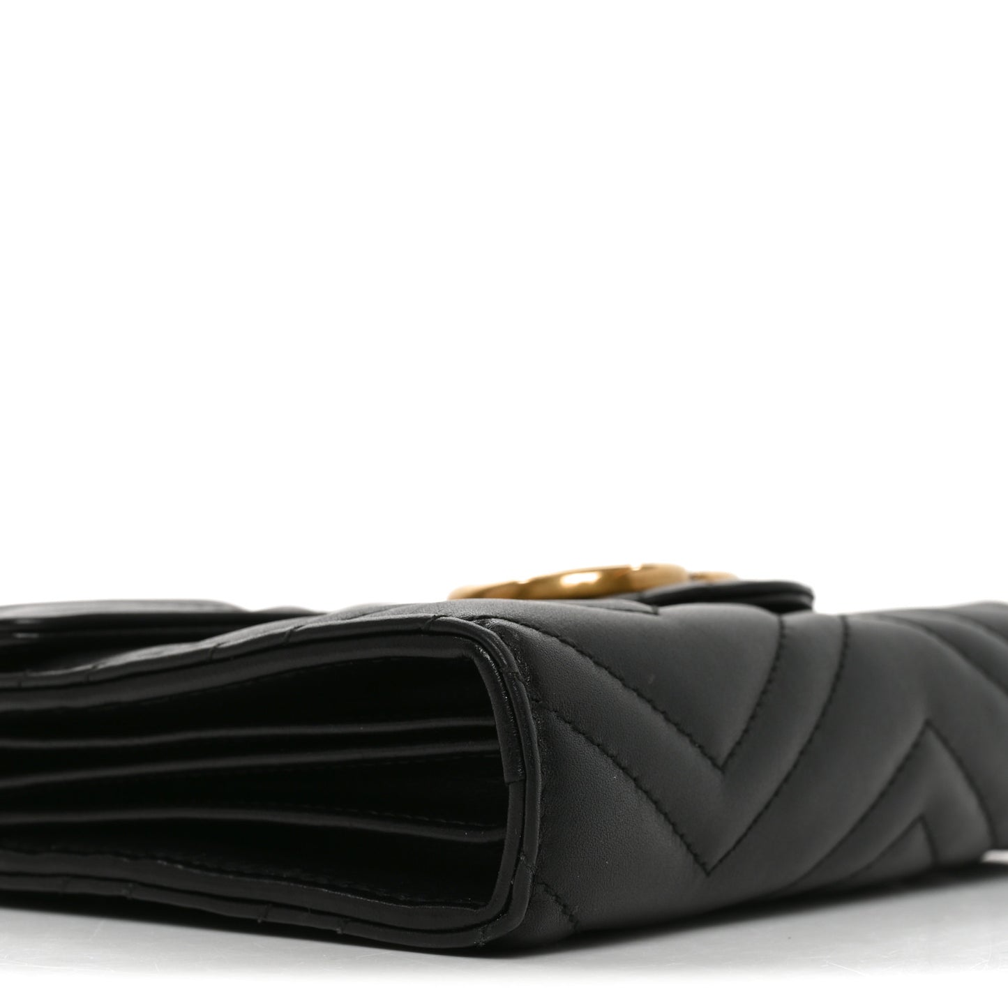 Calfskin Matelasse GG Marmont Chain Wallet Black