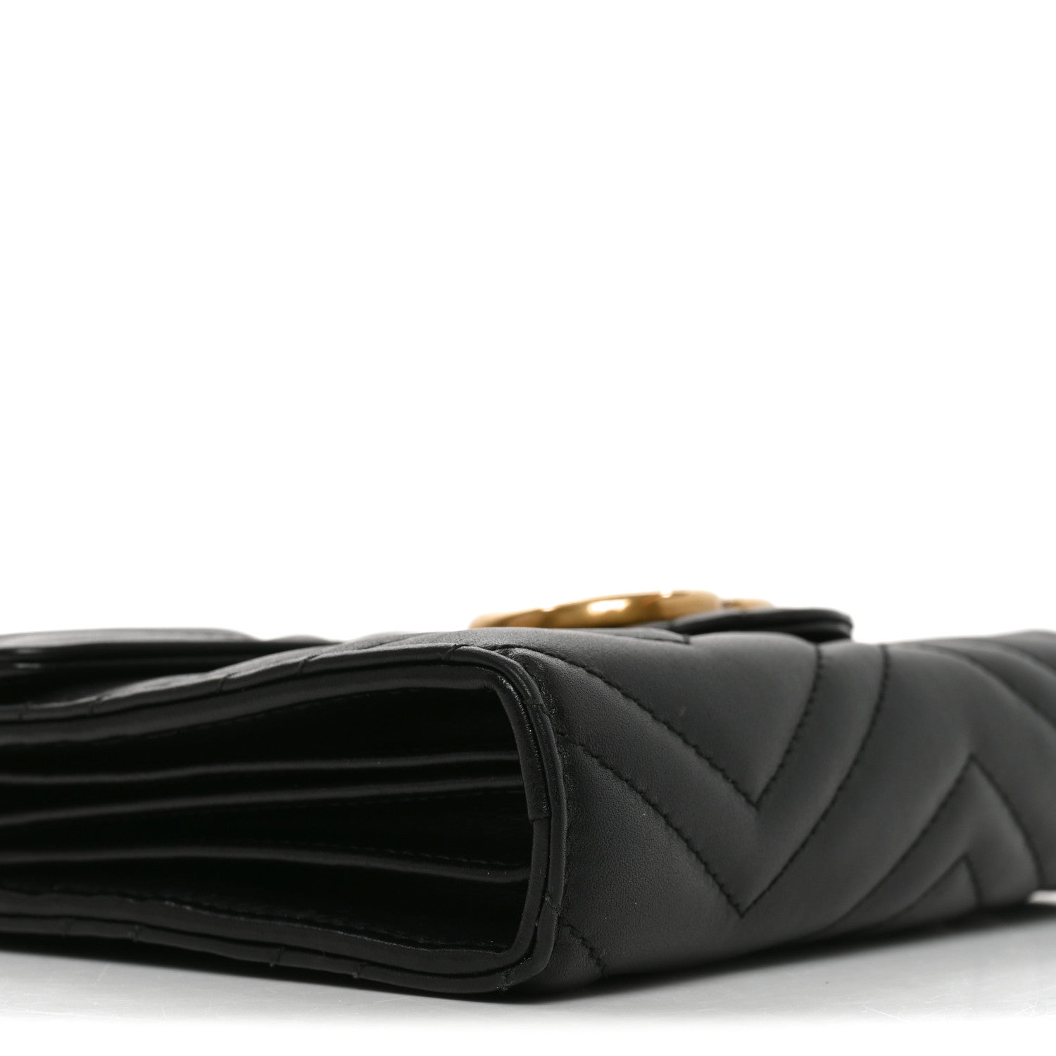 Gucci Calfskin Matelasse GG Marmont Chain Wallet Black 9 of 10