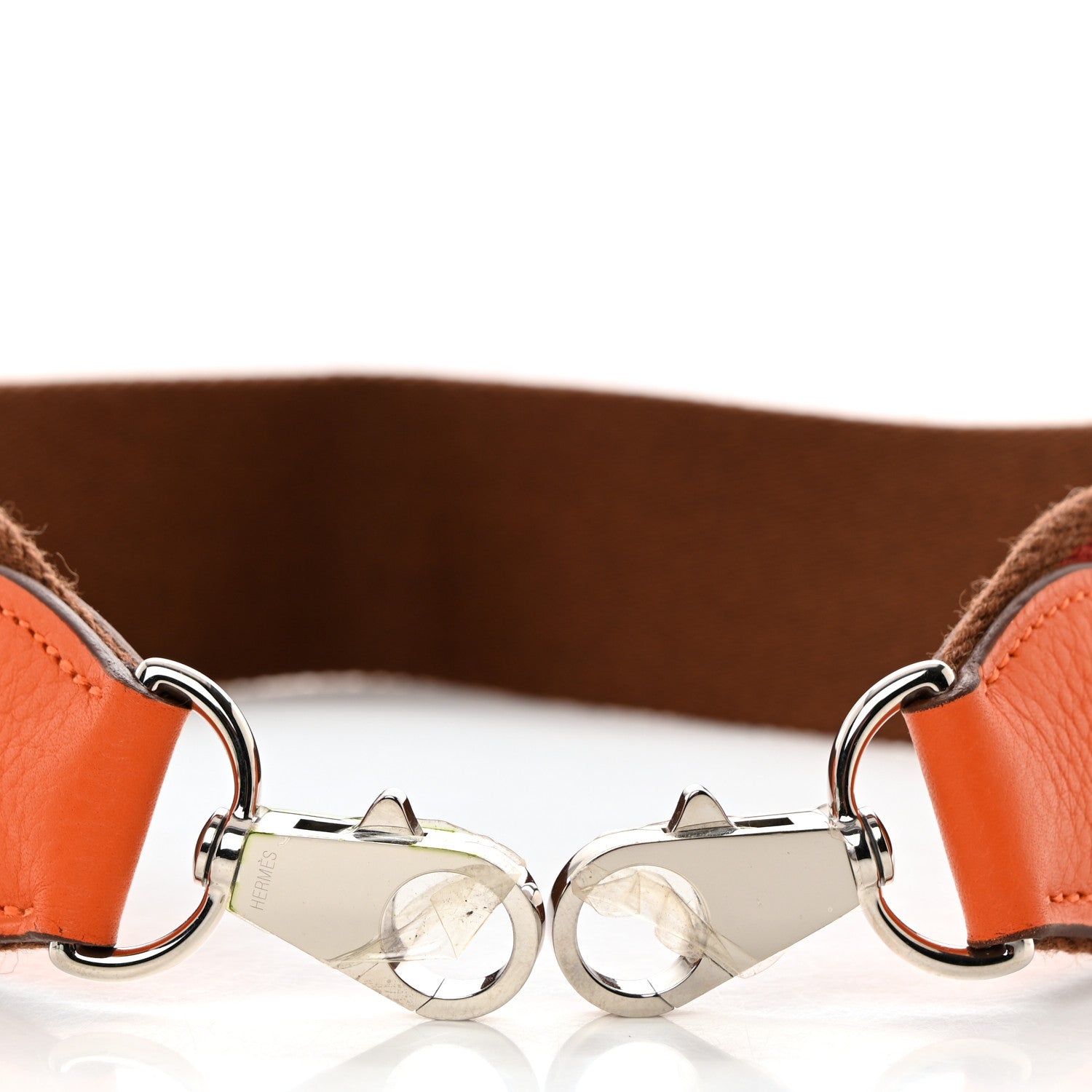 Hermes Toile Sangle Wooly Taurillon Clemence Shoulder Strap Orange Multicolor 4 of 4