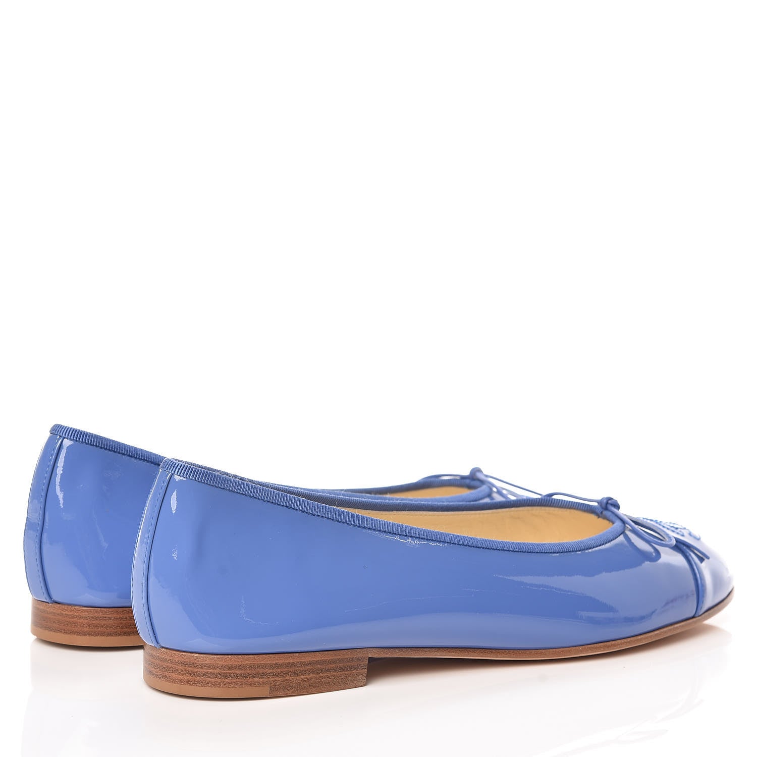 Chanel Patent Calfskin CC Cap Toe Ballerina Flats 41 Blue 4 of 9