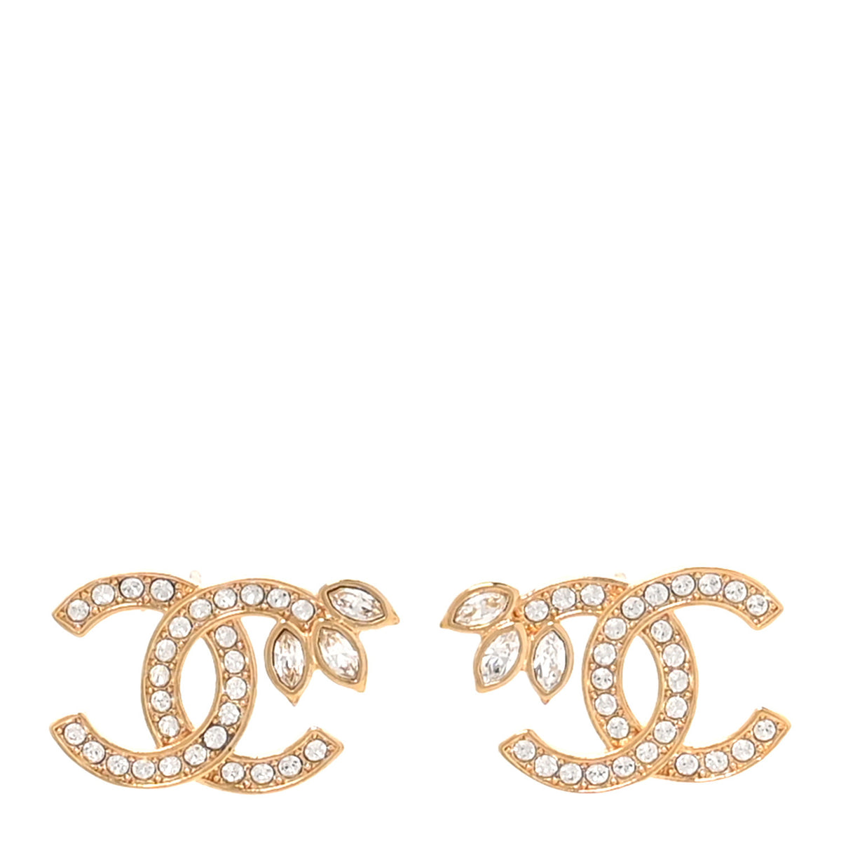 Crystal Wheat CC Earrings Gold