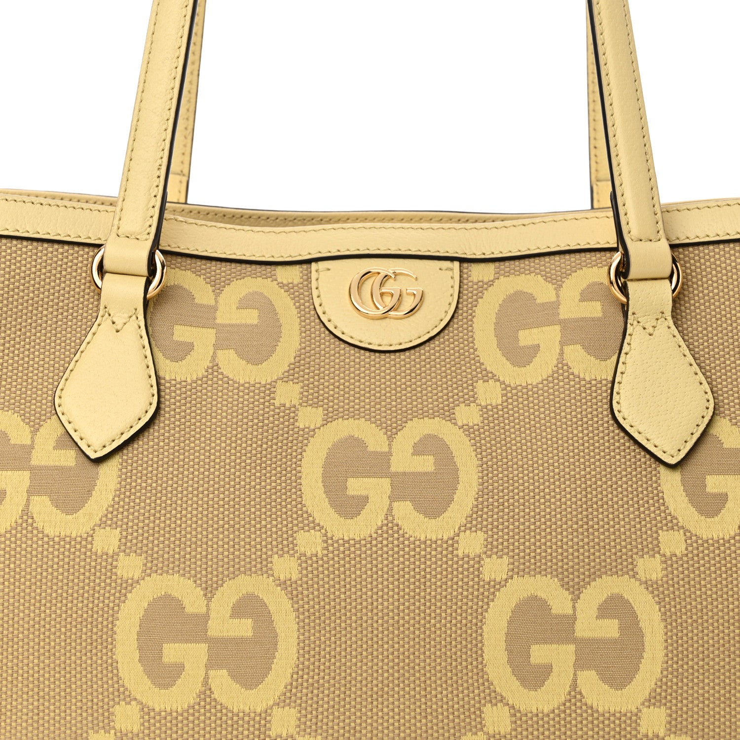 Gucci Monogram Jumbo GG Textured Dollar Calfskin Medium Ophidia Shopping Tote Beige Banana 8 of 10